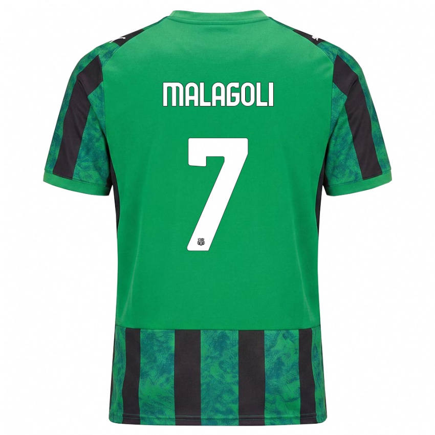 ילדים Mattia Malagoli #7 ירוק שחור לבן ג'רזי ביתית 2026/27 חולצה קצרה