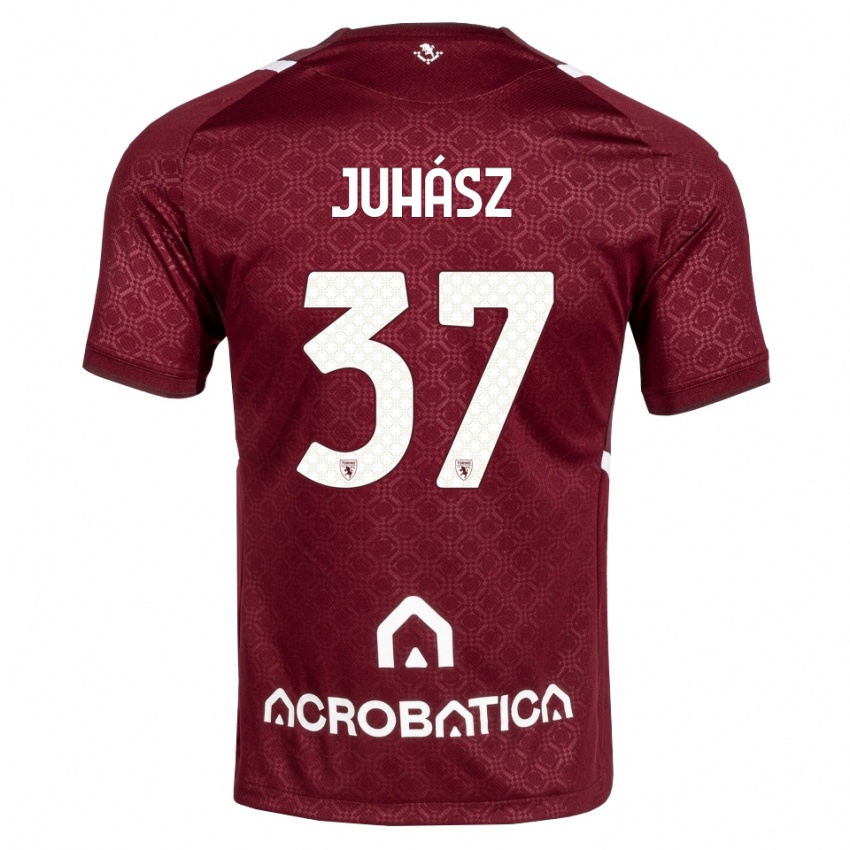 ילדים Martin Juhász #37 בורדו לבן ג'רזי ביתית 2026/27 חולצה קצרה