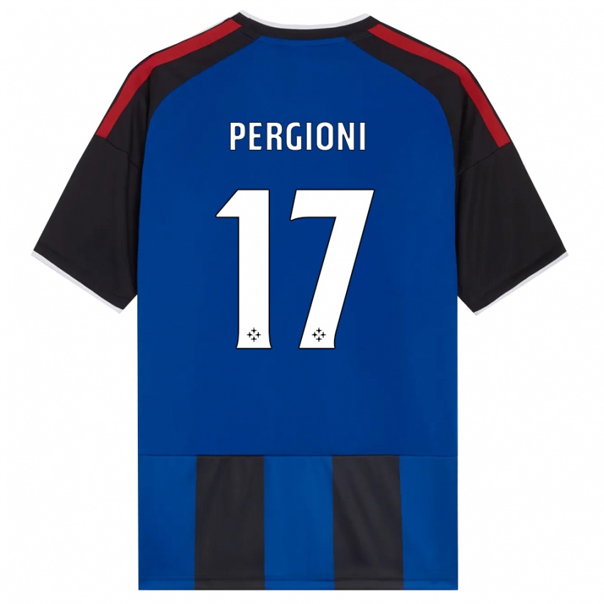ילדים Kevin Pergioni #17 כחול שחור אדום לבן ג'רזי ביתית 2026/27 חולצה קצרה