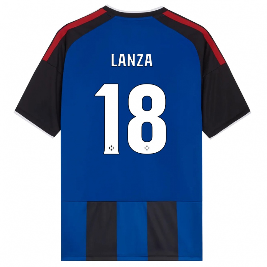 ילדים Manuel Lanza #18 כחול שחור אדום לבן ג'רזי ביתית 2026/27 חולצה קצרה