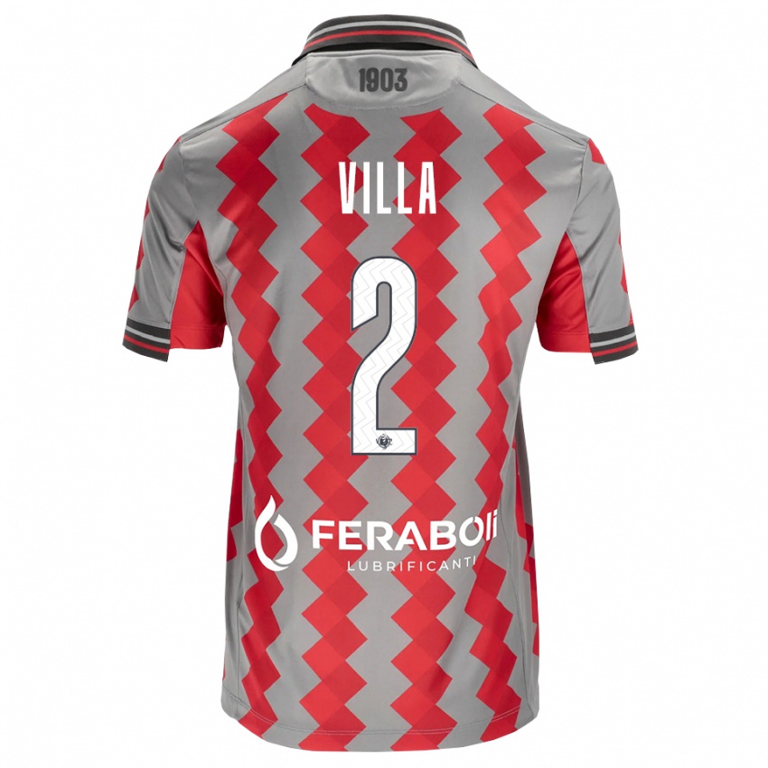 ילדים Riccardo Villa #2 אפור אדום לבן ג'רזי ביתית 2026/27 חולצה קצרה