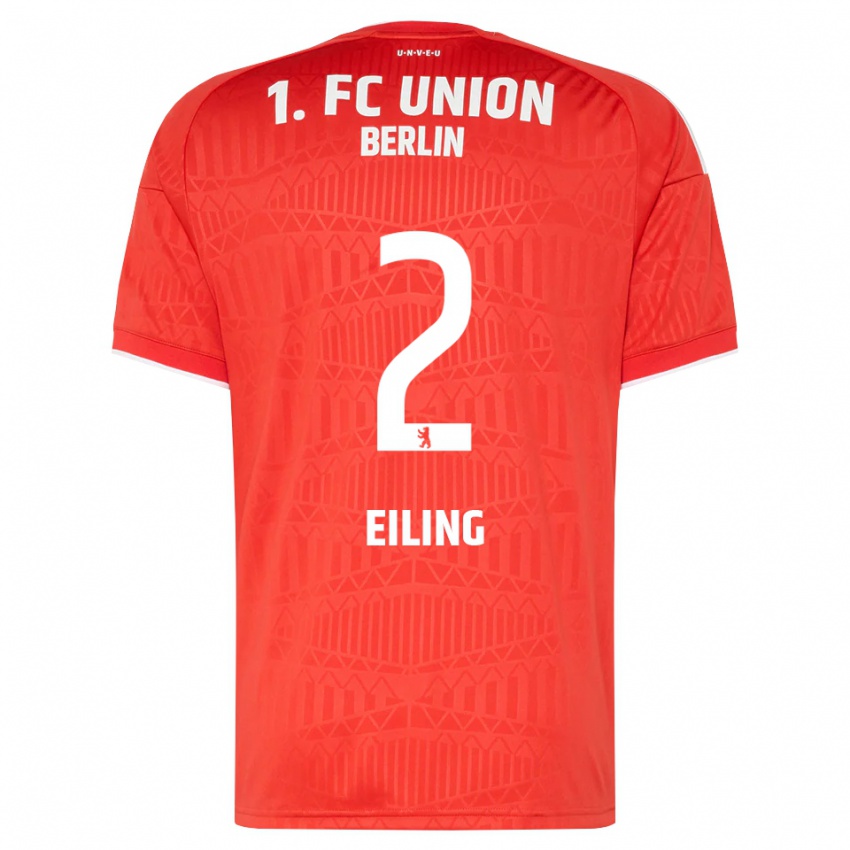 ילדים Phillip Eiling #2 אדום לבן ג'רזי ביתית 2026/27 חולצה קצרה
