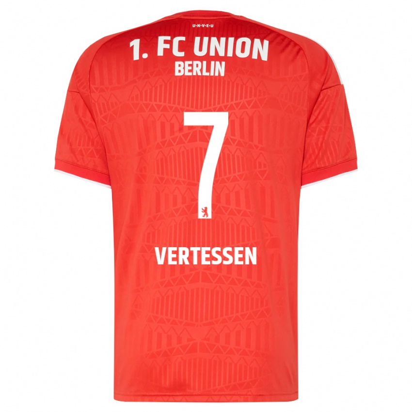 ילדים Yorbe Vertessen #7 אדום לבן ג'רזי ביתית 2026/27 חולצה קצרה