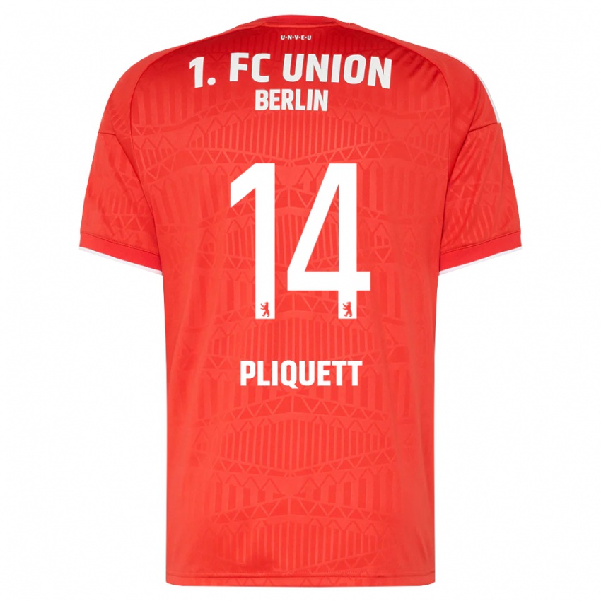 ילדים Bruno Pliquett #14 אדום לבן ג'רזי ביתית 2026/27 חולצה קצרה