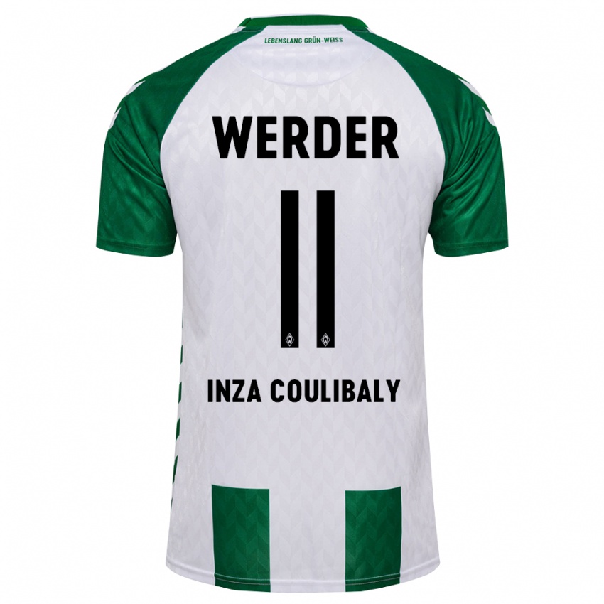 ילדים Ben Inza Coulibaly #11 ירוק לבן ג'רזי ביתית 2026/27 חולצה קצרה