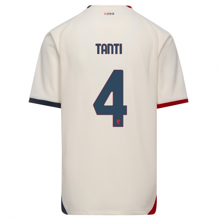 ילדים Caden Tanti #4 לבן מבריק אדום הרחק ג'רזי 2026/27 חולצה קצרה