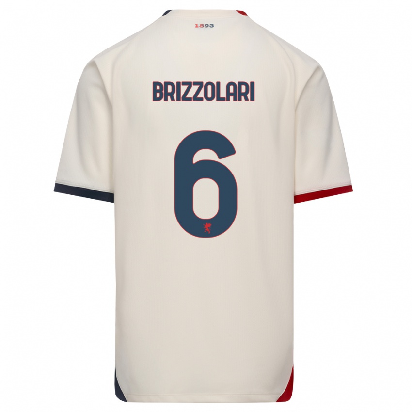 ילדים Mattia Brizzolari #6 לבן מבריק אדום הרחק ג'רזי 2026/27 חולצה קצרה