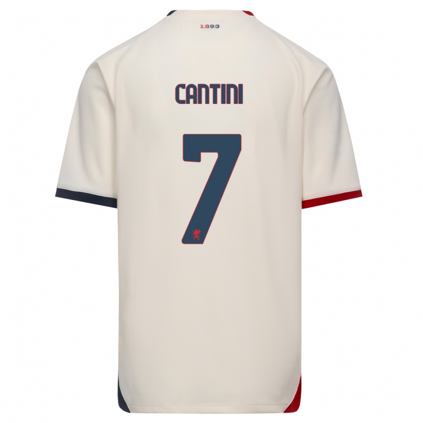 ילדים Riccardo Cantini #7 לבן מבריק אדום הרחק ג'רזי 2026/27 חולצה קצרה