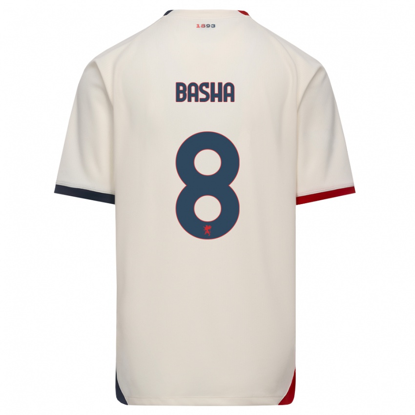 ילדים Klevis Basha #8 לבן מבריק אדום הרחק ג'רזי 2026/27 חולצה קצרה