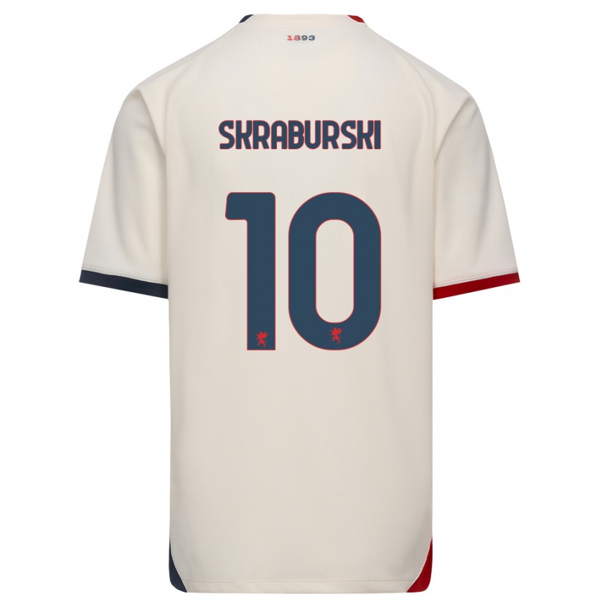 ילדים Borys Skraburski #10 לבן מבריק אדום הרחק ג'רזי 2026/27 חולצה קצרה