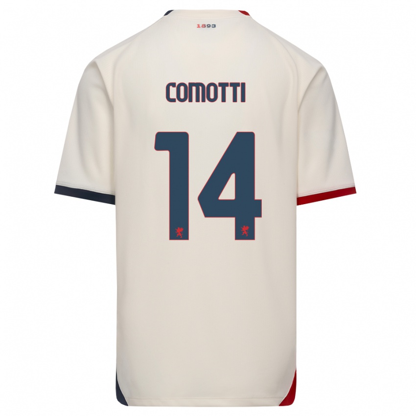 ילדים Manuel Comotti #14 לבן מבריק אדום הרחק ג'רזי 2026/27 חולצה קצרה
