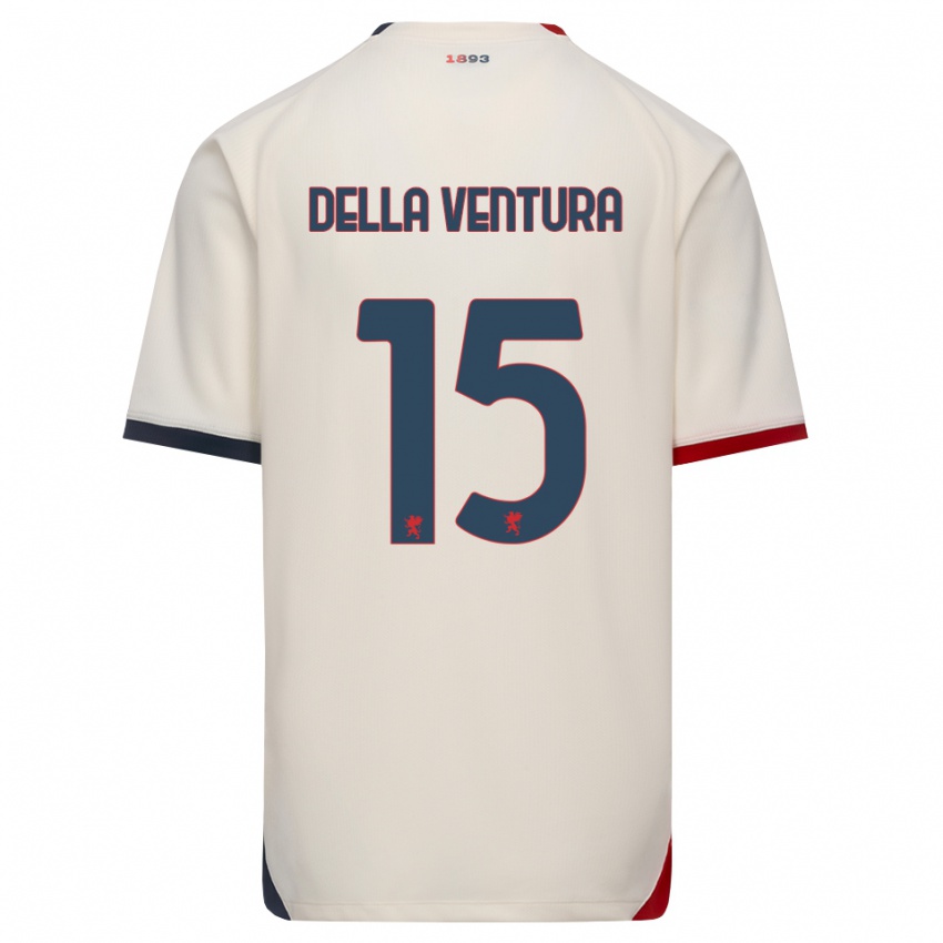 ילדים Lorenzo Della Ventura #15 לבן מבריק אדום הרחק ג'רזי 2026/27 חולצה קצרה