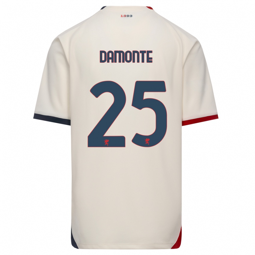 ילדים Lorenzo Damonte #25 לבן מבריק אדום הרחק ג'רזי 2026/27 חולצה קצרה