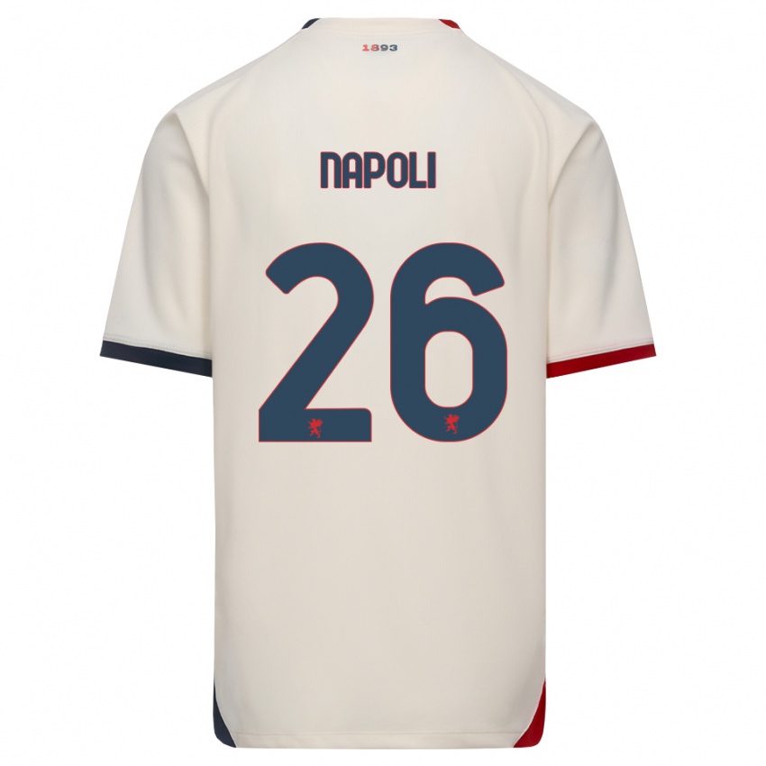 ילדים Pietro Napoli #26 לבן מבריק אדום הרחק ג'רזי 2026/27 חולצה קצרה
