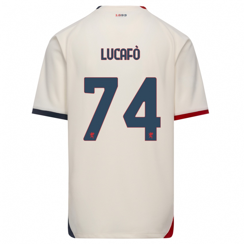 ילדים Sara Lucafò #74 לבן מבריק אדום הרחק ג'רזי 2026/27 חולצה קצרה