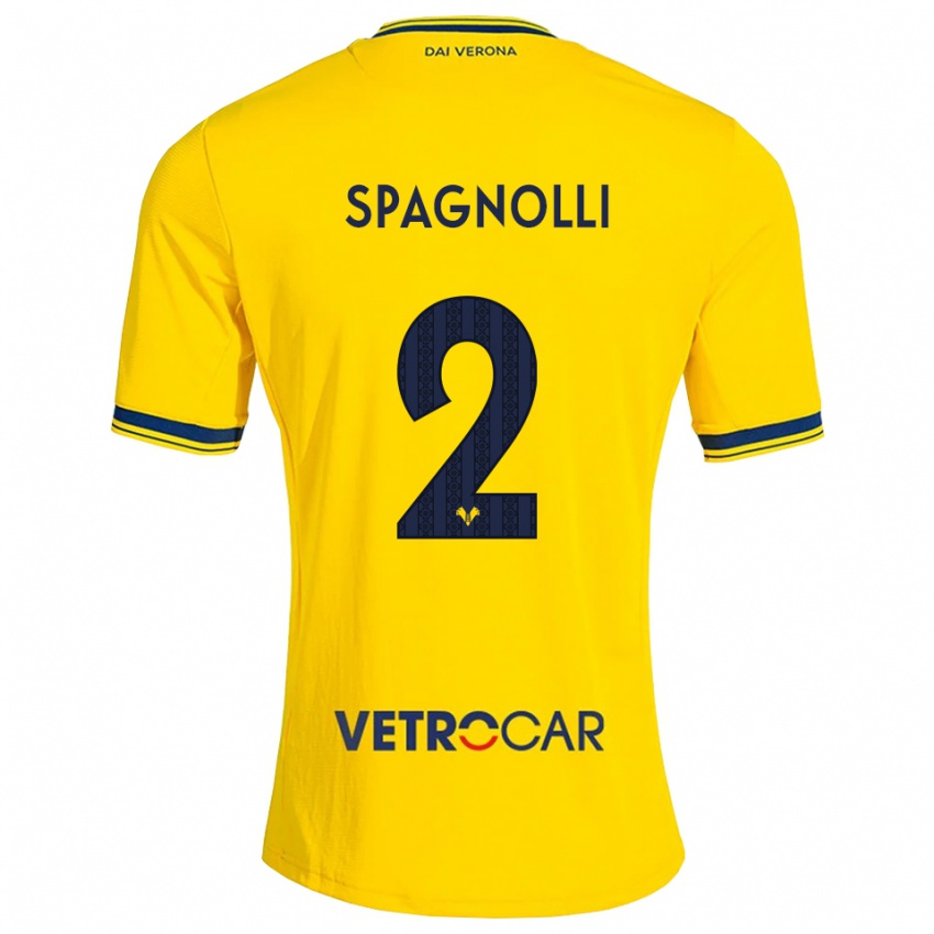 ילדים Nicolas Spagnolli #2 צהוב אדום הרחק ג'רזי 2026/27 חולצה קצרה