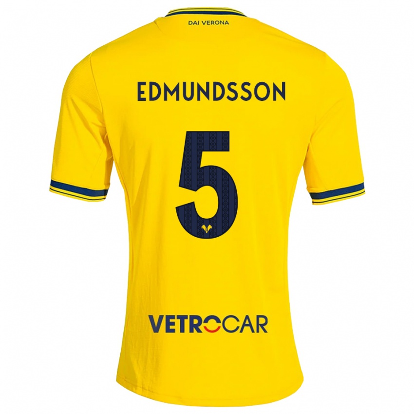 ילדים Andrias Edmundsson #5 צהוב אדום הרחק ג'רזי 2026/27 חולצה קצרה