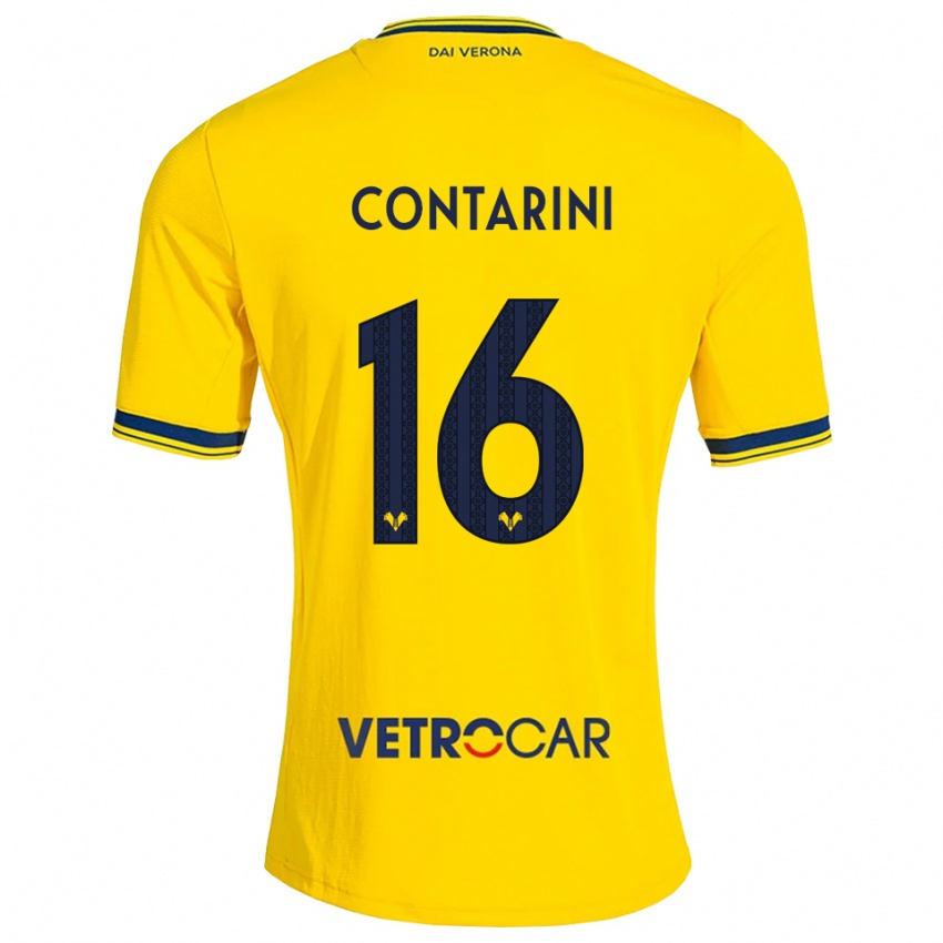ילדים Jacopo Contarini #16 צהוב אדום הרחק ג'רזי 2026/27 חולצה קצרה