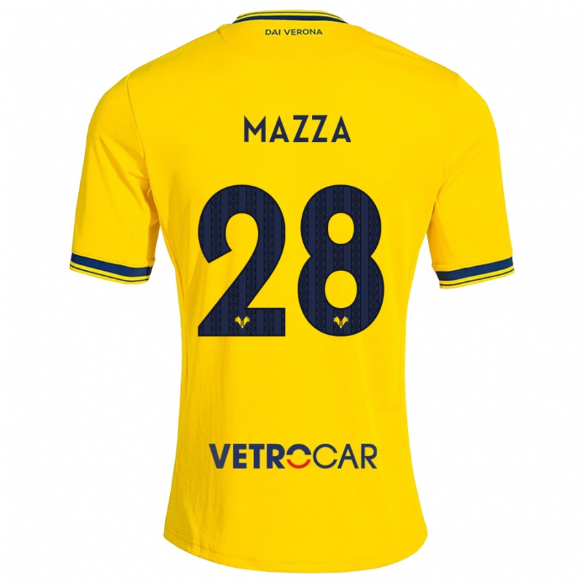 ילדים Vittoria Karol Mazza #28 צהוב אדום הרחק ג'רזי 2026/27 חולצה קצרה