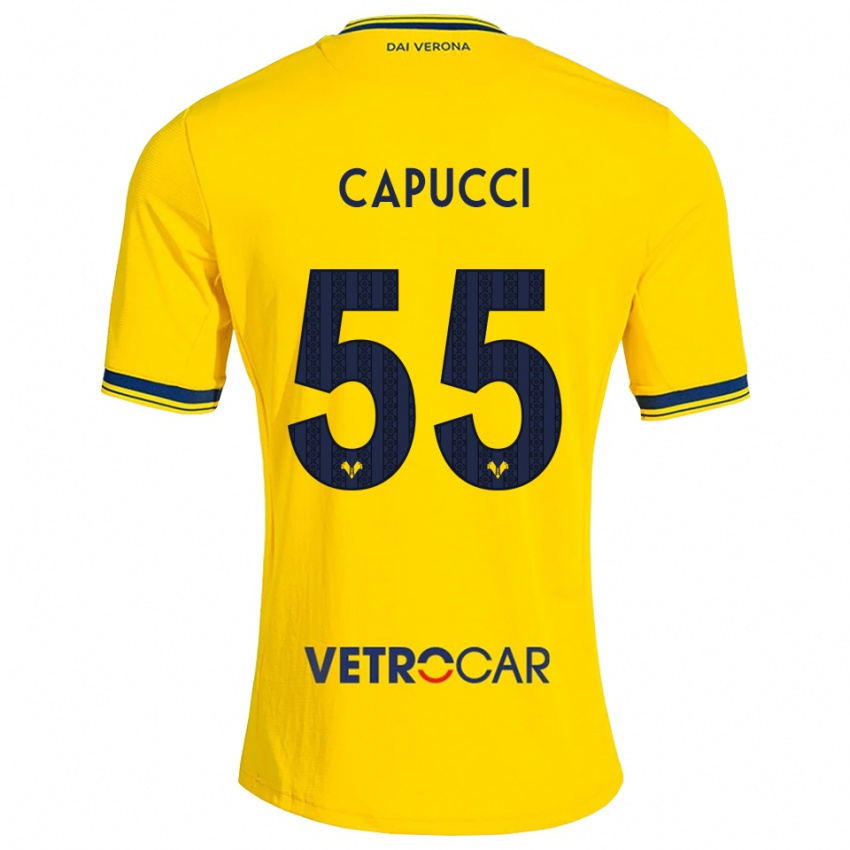 ילדים Laura Capucci #55 צהוב אדום הרחק ג'רזי 2026/27 חולצה קצרה