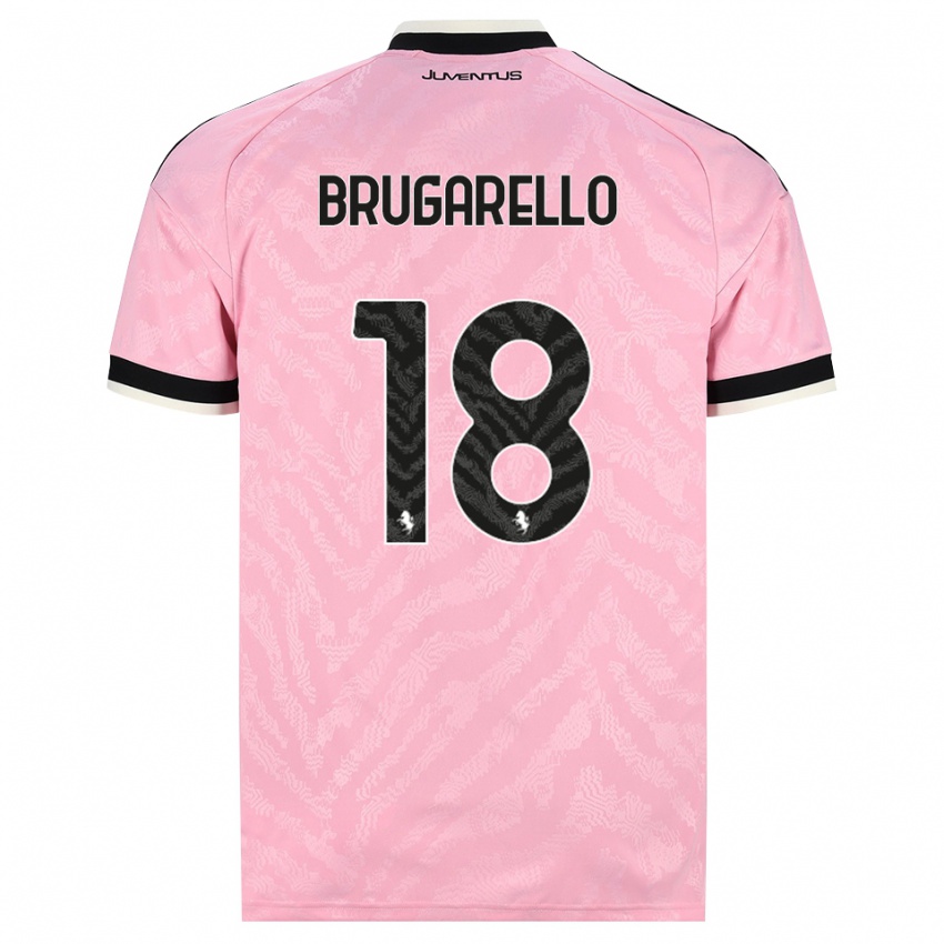 ילדים Mattia Brugarello #18 ורוד שחור הרחק ג'רזי 2026/27 חולצה קצרה