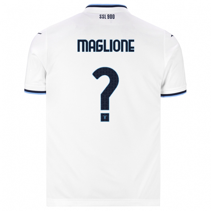 ילדים Mirko Maglione #0 לבן כחול כהה הרחק ג'רזי 2026/27 חולצה קצרה