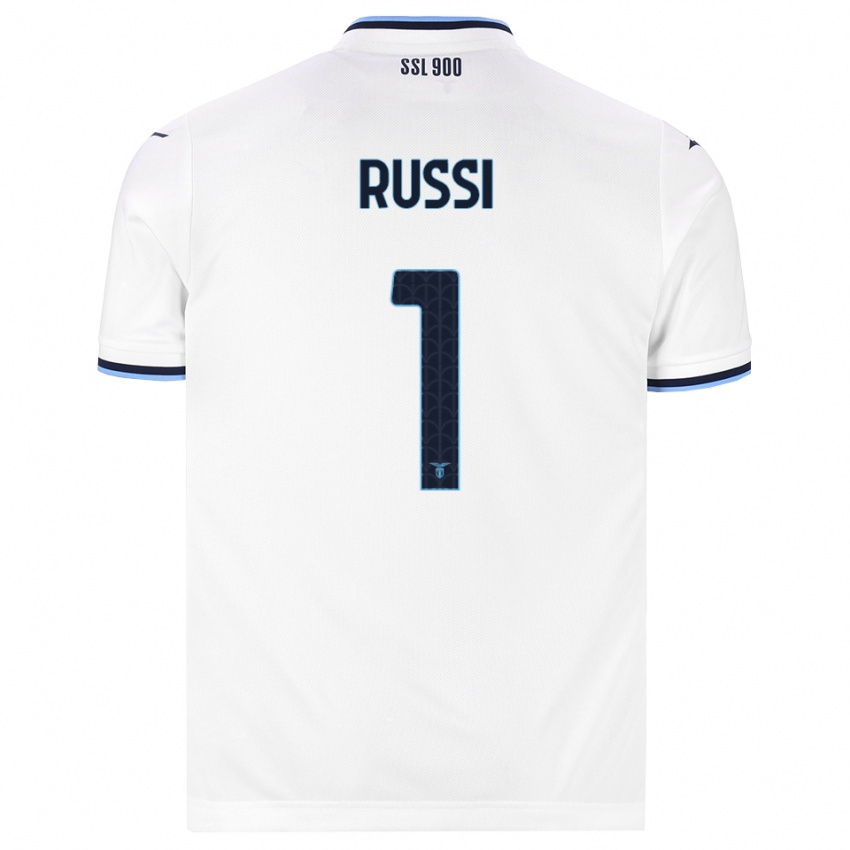 ילדים Gabriele Russi #1 לבן כחול כהה הרחק ג'רזי 2026/27 חולצה קצרה