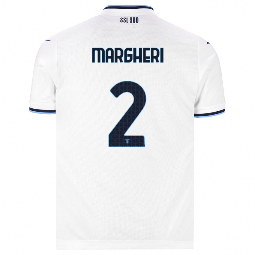 ילדים Emanuele Margheri #2 לבן כחול כהה הרחק ג'רזי 2026/27 חולצה קצרה
