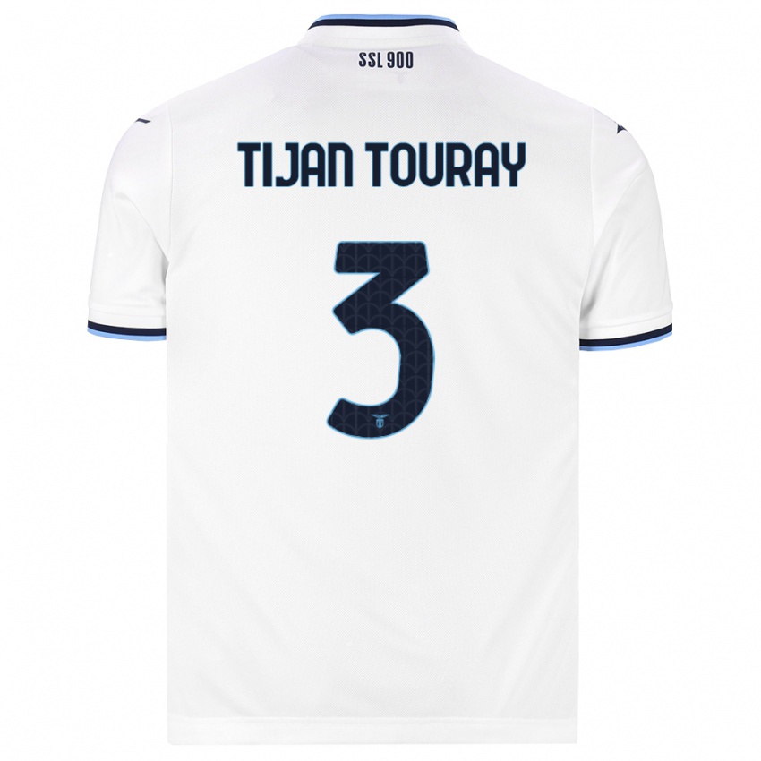ילדים Sheikh Tijan Touray #3 לבן כחול כהה הרחק ג'רזי 2026/27 חולצה קצרה