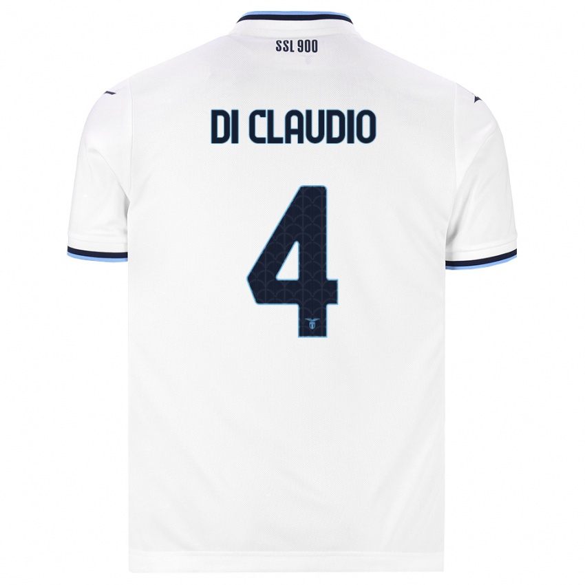 ילדים Federico Di Claudio #4 לבן כחול כהה הרחק ג'רזי 2026/27 חולצה קצרה