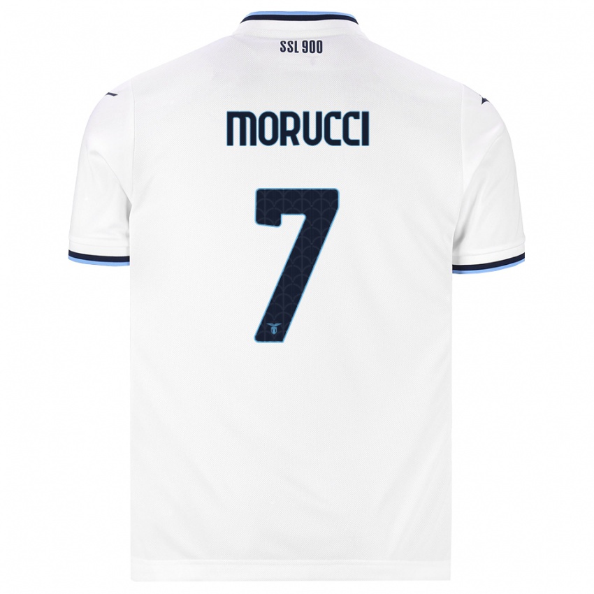 ילדים Alessandro Morucci #7 לבן כחול כהה הרחק ג'רזי 2026/27 חולצה קצרה