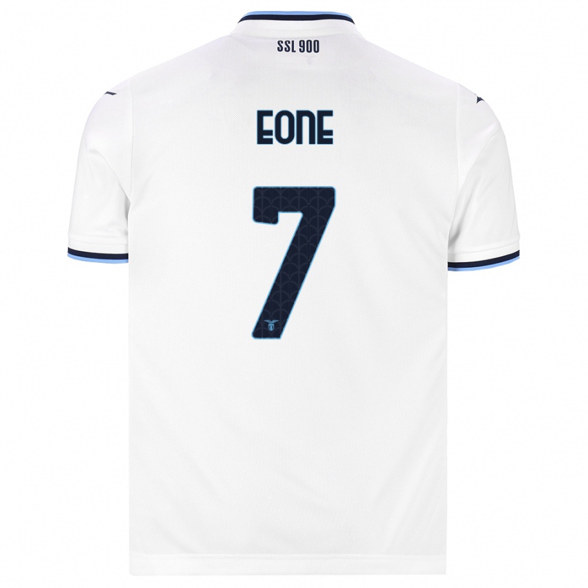 ילדים Emmanuel Eone #7 לבן כחול כהה הרחק ג'רזי 2026/27 חולצה קצרה