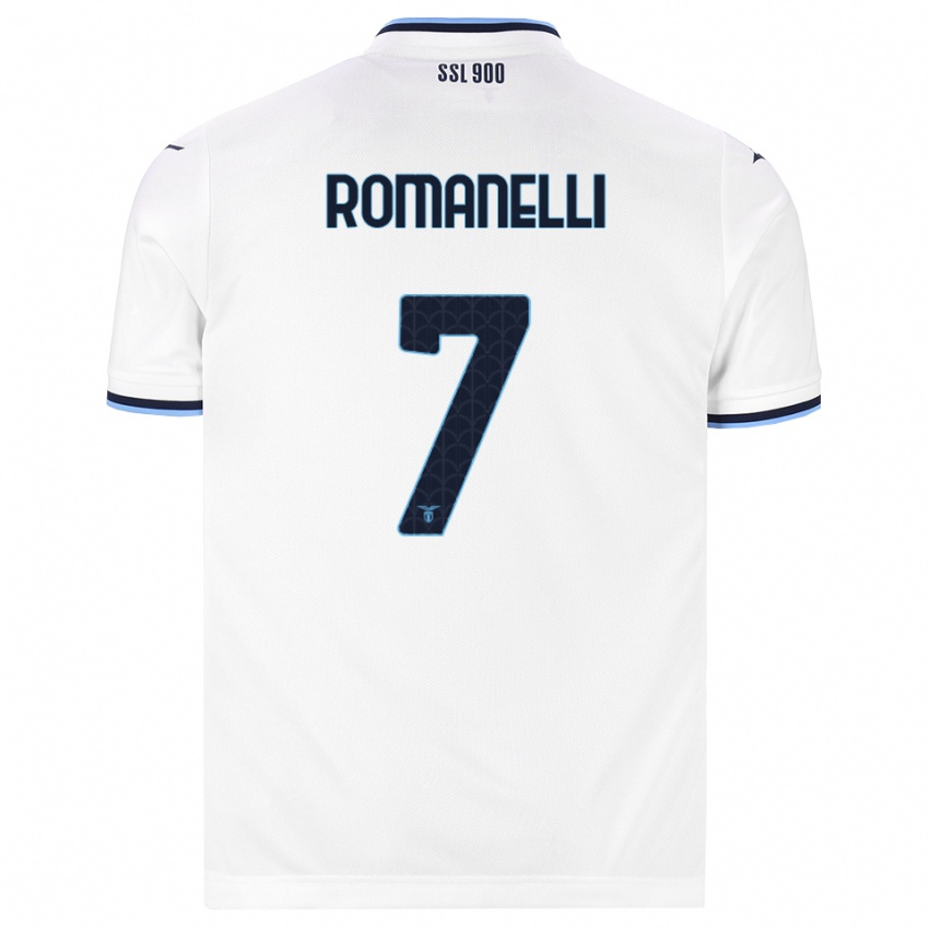 ילדים Nicolas Romanelli #7 לבן כחול כהה הרחק ג'רזי 2026/27 חולצה קצרה