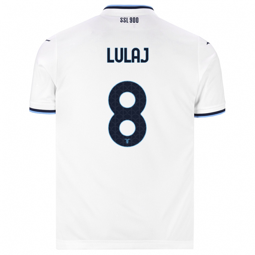 ילדים Daniele Lulaj #8 לבן כחול כהה הרחק ג'רזי 2026/27 חולצה קצרה