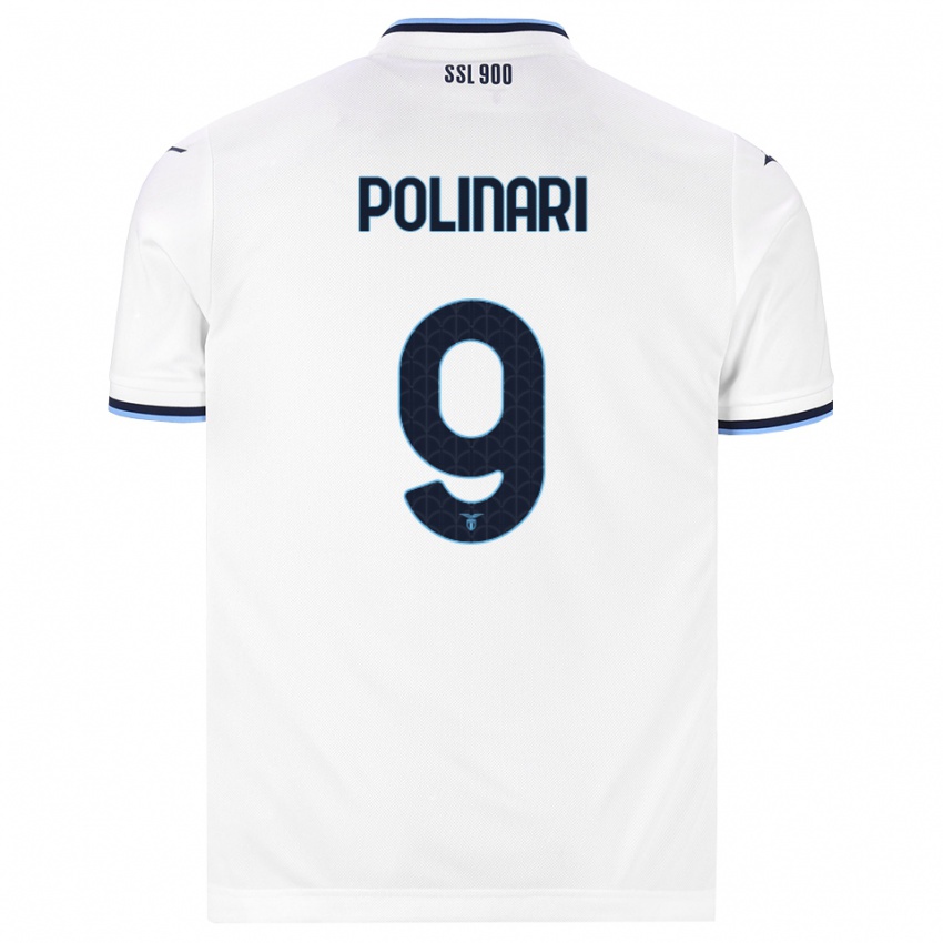 ילדים Fabio Polinari #9 לבן כחול כהה הרחק ג'רזי 2026/27 חולצה קצרה