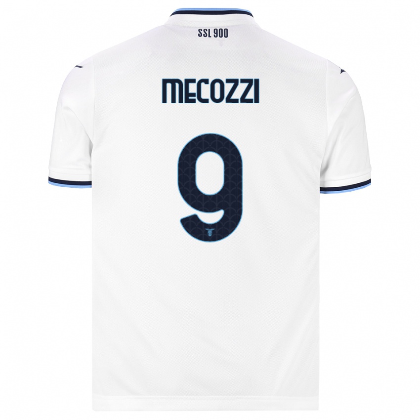 ילדים Manuel Mecozzi #9 לבן כחול כהה הרחק ג'רזי 2026/27 חולצה קצרה