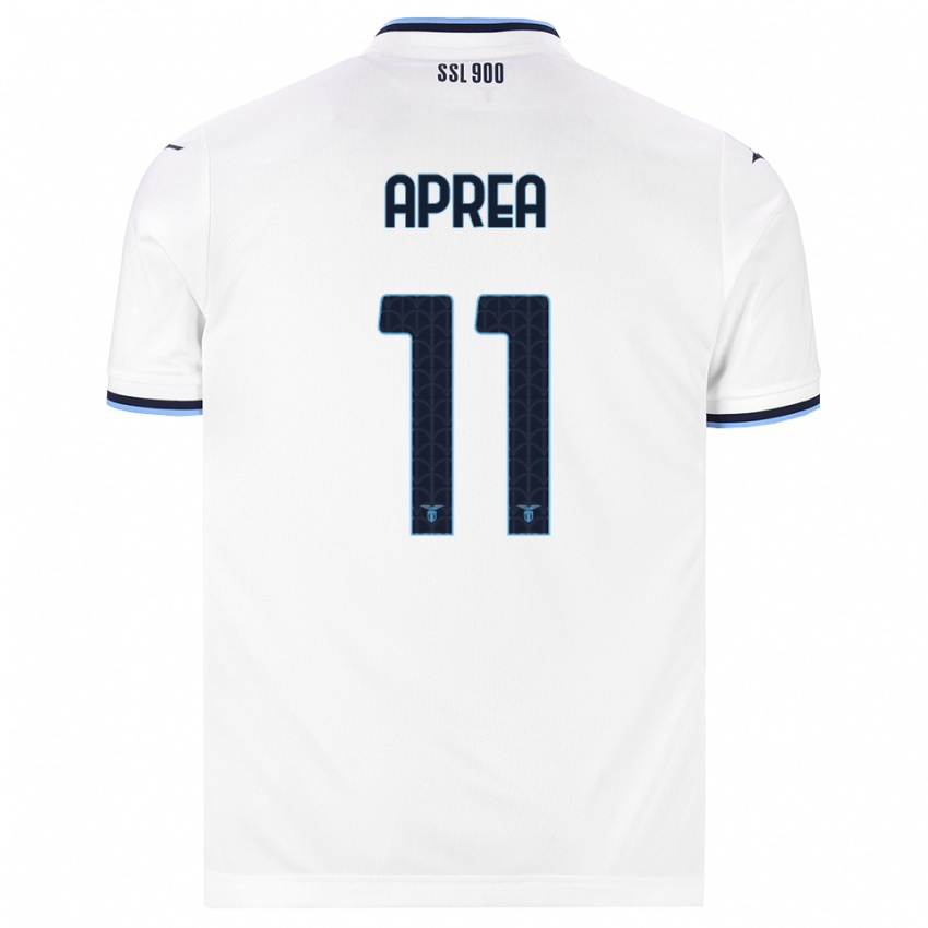 ילדים Federico Aprea #11 לבן כחול כהה הרחק ג'רזי 2026/27 חולצה קצרה