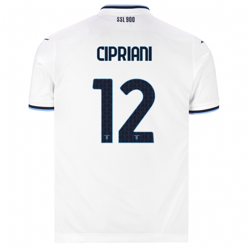 ילדים Alessio Cipriani #12 לבן כחול כהה הרחק ג'רזי 2026/27 חולצה קצרה