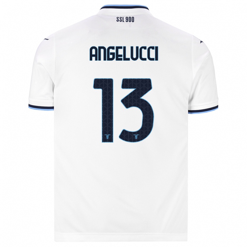 ילדים Valerio Angelucci #13 לבן כחול כהה הרחק ג'רזי 2026/27 חולצה קצרה