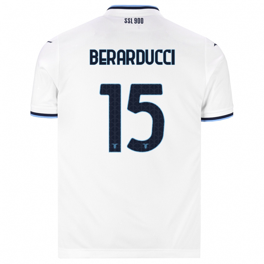 ילדים Martina Berarducci #15 לבן כחול כהה הרחק ג'רזי 2026/27 חולצה קצרה