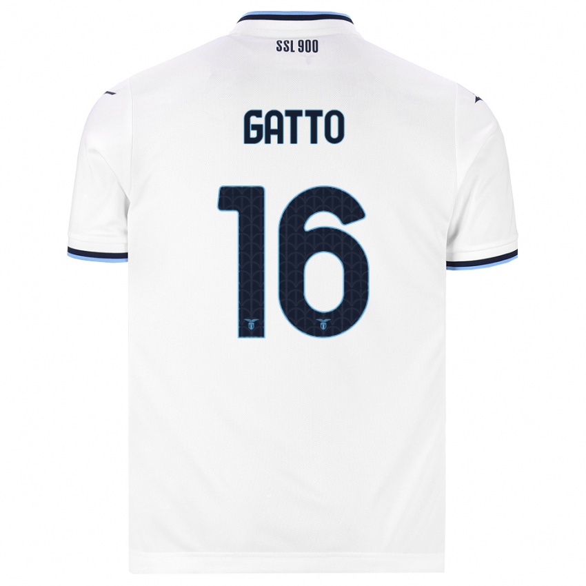 ילדים Francesco Gatto #16 לבן כחול כהה הרחק ג'רזי 2026/27 חולצה קצרה