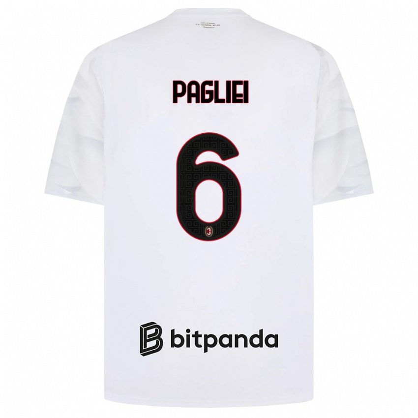 ילדים Matteo Pagliei #6 לבן אדום שחור הרחק ג'רזי 2026/27 חולצה קצרה