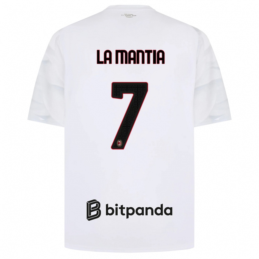 ילדים Simon La Mantia #7 לבן אדום שחור הרחק ג'רזי 2026/27 חולצה קצרה