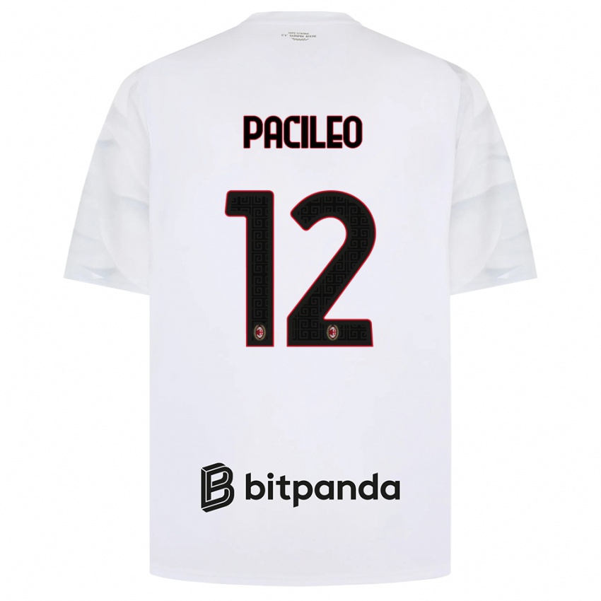 ילדים Alessandro Pacileo #12 לבן אדום שחור הרחק ג'רזי 2026/27 חולצה קצרה