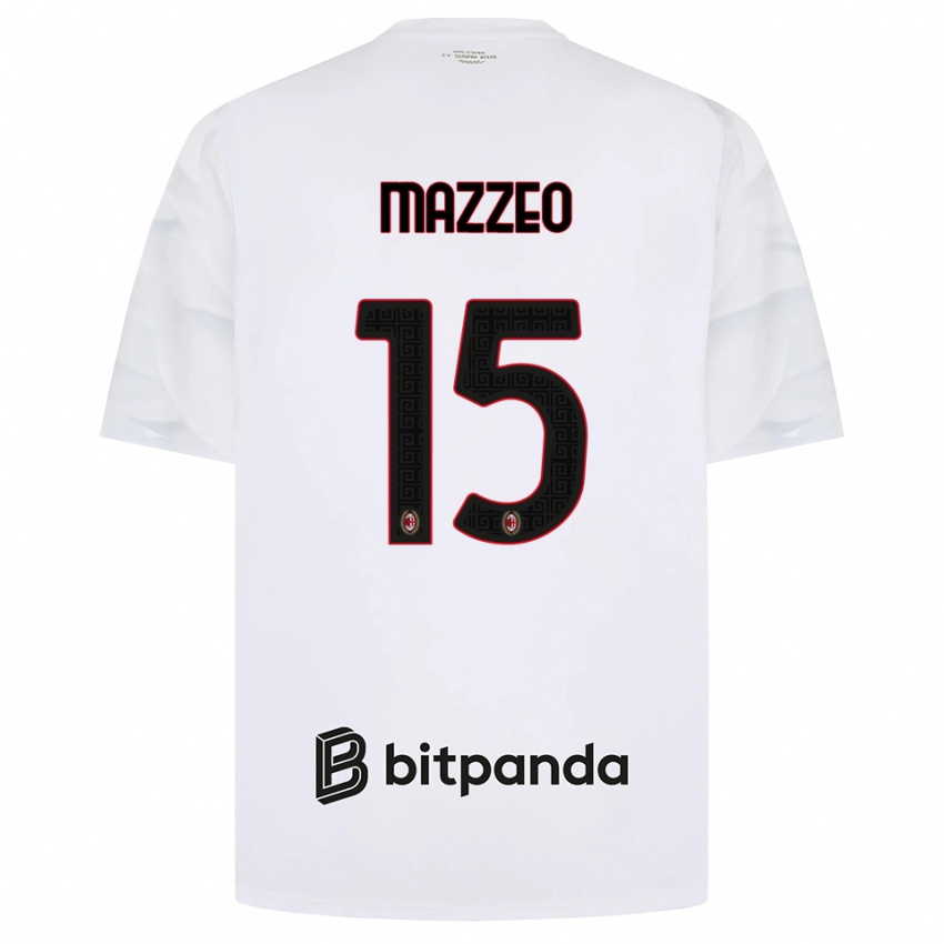 ילדים Kevin Mazzeo #15 לבן אדום שחור הרחק ג'רזי 2026/27 חולצה קצרה