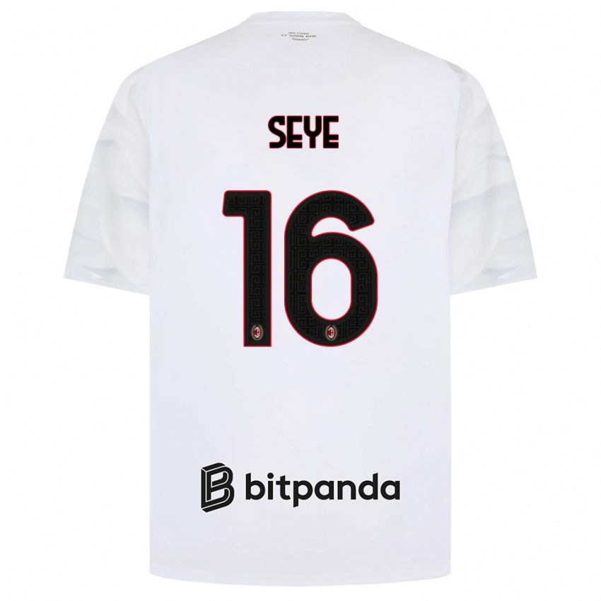 ילדים Abdou Seye #16 לבן אדום שחור הרחק ג'רזי 2026/27 חולצה קצרה