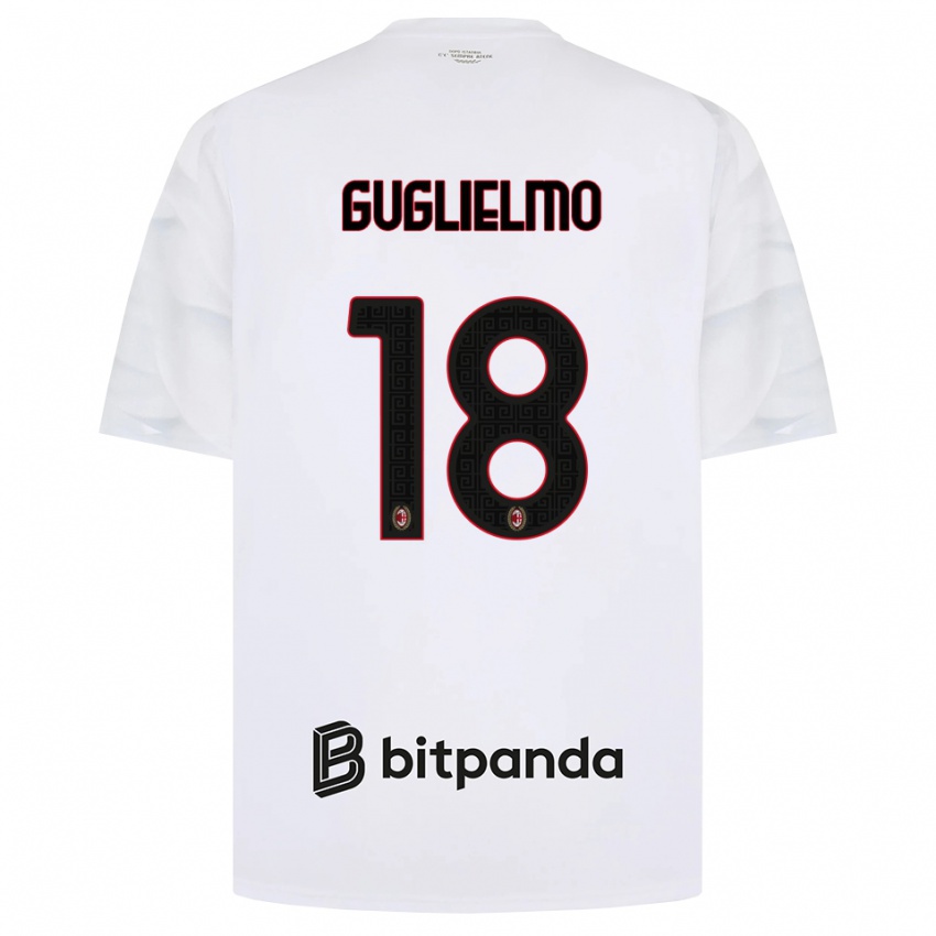 ילדים Tommaso Guglielmo #18 לבן אדום שחור הרחק ג'רזי 2026/27 חולצה קצרה