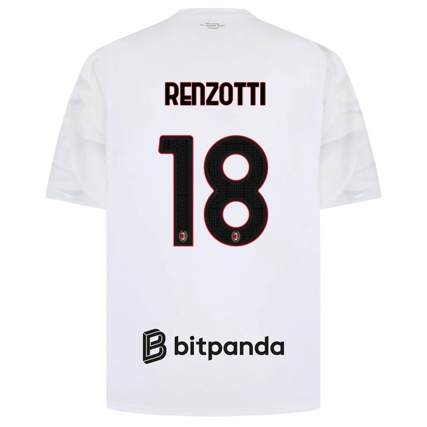 ילדים Monica Renzotti #18 לבן אדום שחור הרחק ג'רזי 2026/27 חולצה קצרה