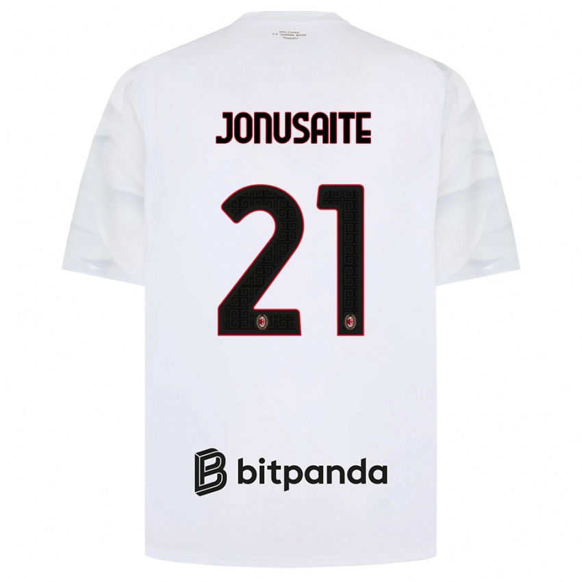 ילדים Rimantė Jonušaitė #21 לבן אדום שחור הרחק ג'רזי 2026/27 חולצה קצרה