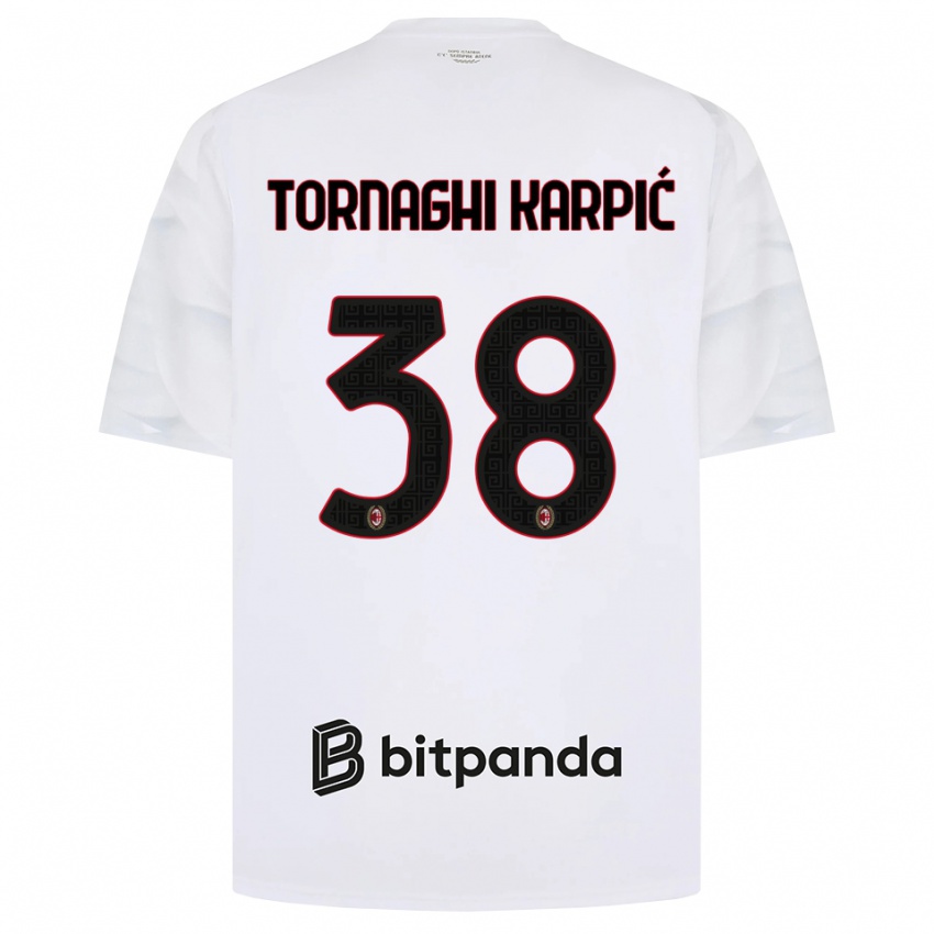 ילדים Lavinia Tornaghi Karpić #38 לבן אדום שחור הרחק ג'רזי 2026/27 חולצה קצרה